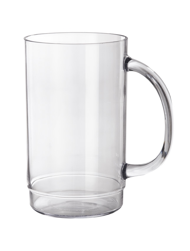 GET Enterprises inc Styrene Acrylonitrile Clear Beer Mug, 5.5 inch Tall -- 24 per case.