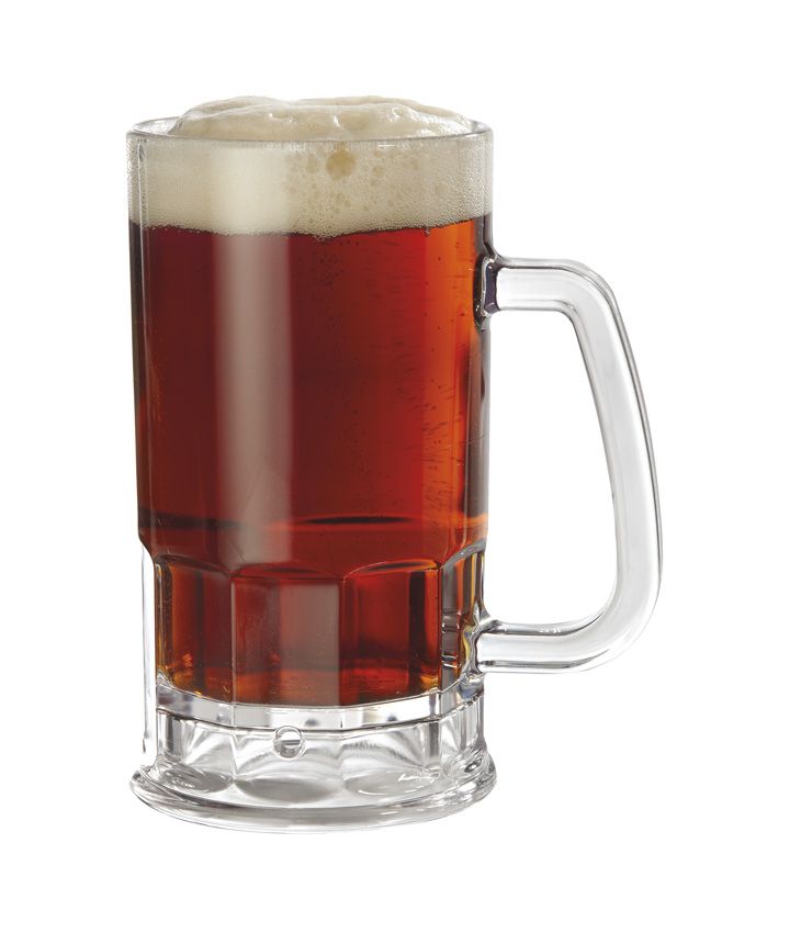 Get Enterprises Inc Styrene Acrylonitrile Clear Beer Mug, 6.25 Inch Tall -- 12 Per Case