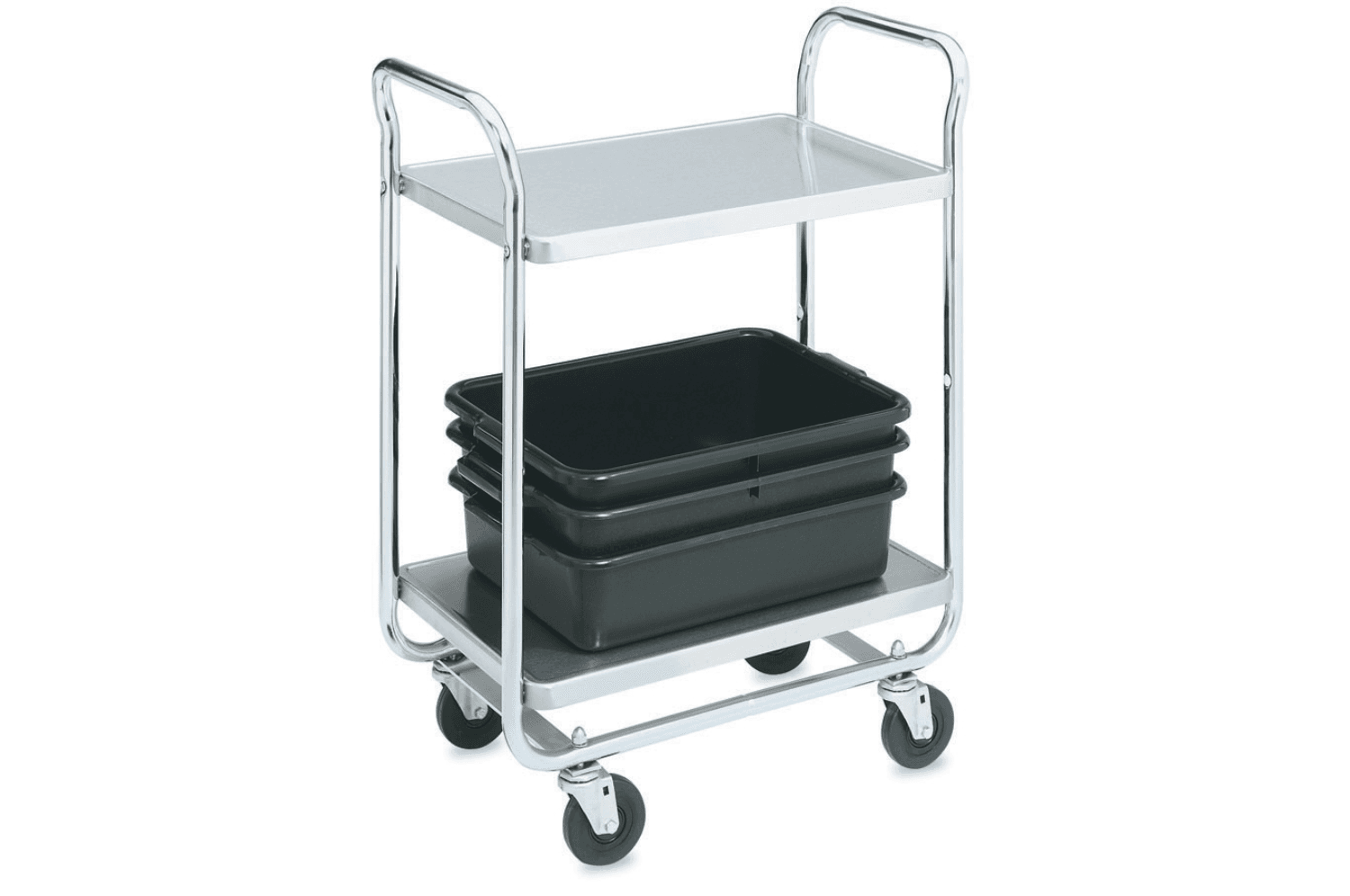 Vollrath Cart 2 Shelves, Chrome Plated Steel Frame, 400 Pound