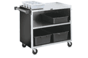 Vollrath Stainless Steel 3 Shelf Bussing Cart - 500 Pound Capacity, Maximum Dimensions (L x W x H) : 39 1/4 x 21 x 34 3/4 inch, Shelf Size : 35 x 21 inch, Height Between Shelves : 12 1/2 inch.