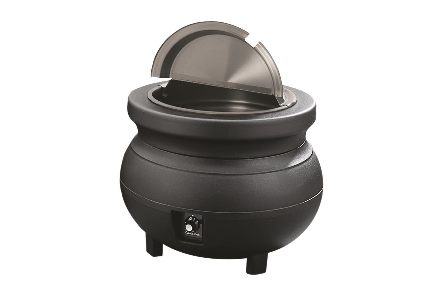 Vollrath Warmer Black, 11qt (10.4l) Inset, Cover W/ Hinge, Soup Cards, Soupr Clip