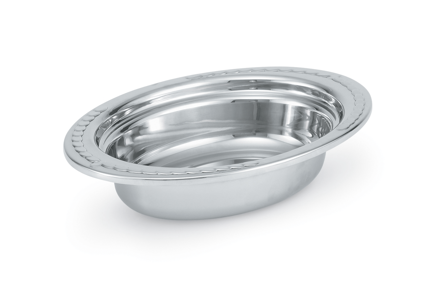 Vollrath Miramar 18-8 Stainless Steel Small Oval Decorative Food Pan, 2 Quart Capacity.