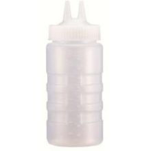 Traex Twin Tip Clear Wide Mouth Squeeze Bottle, 32 Ounce -- 12 per case.