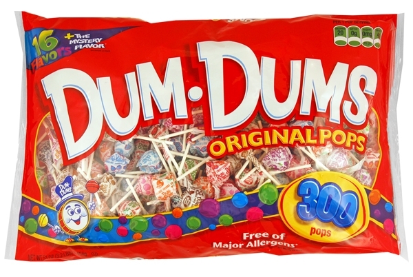 Dum Dum Pops Assorterd Mstery Candy - 300 per pack -- 8 packs per case.