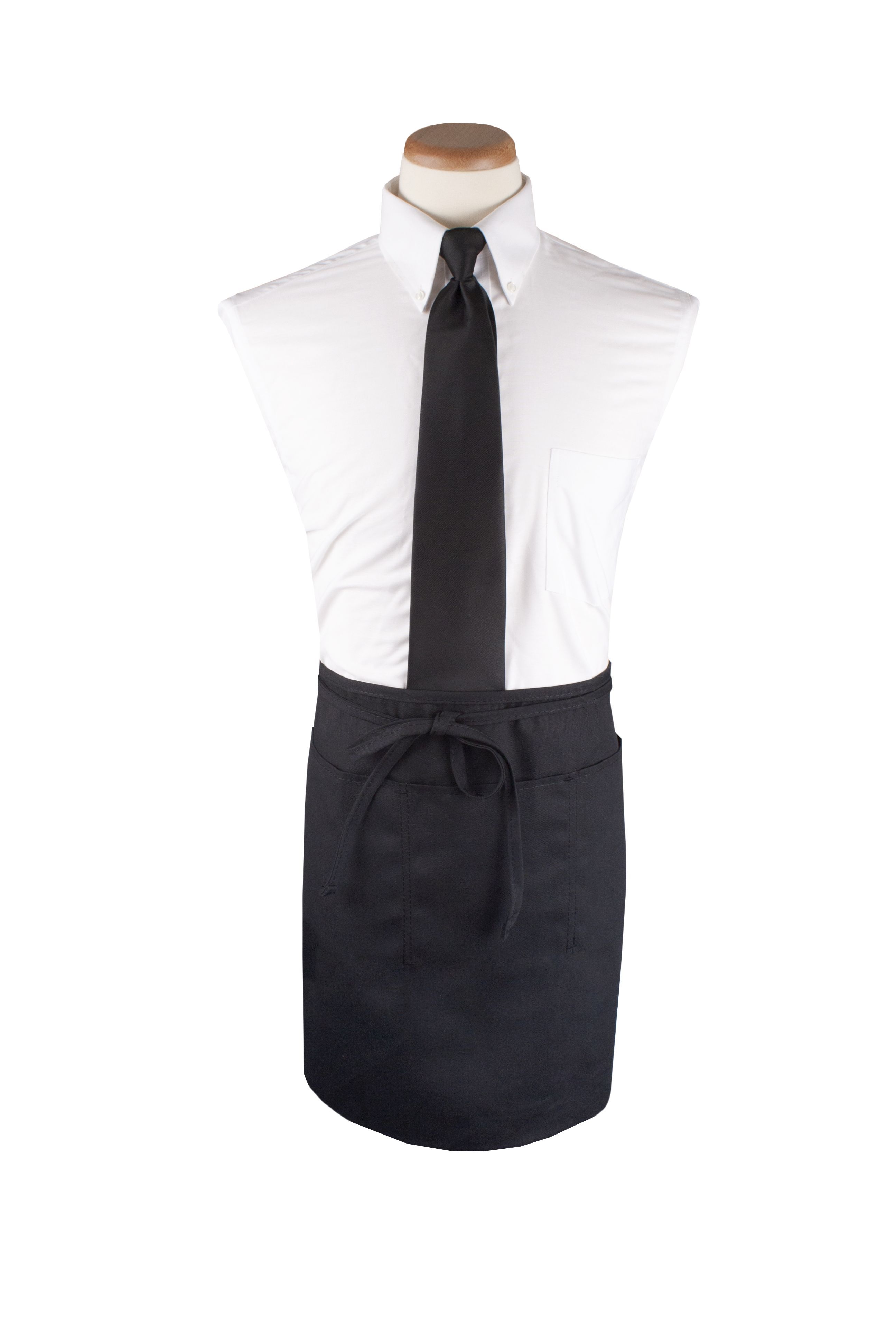 Chef Revival Black Extra Long Waist Apron, 26 Inch Wide X 18.5 Inch Long