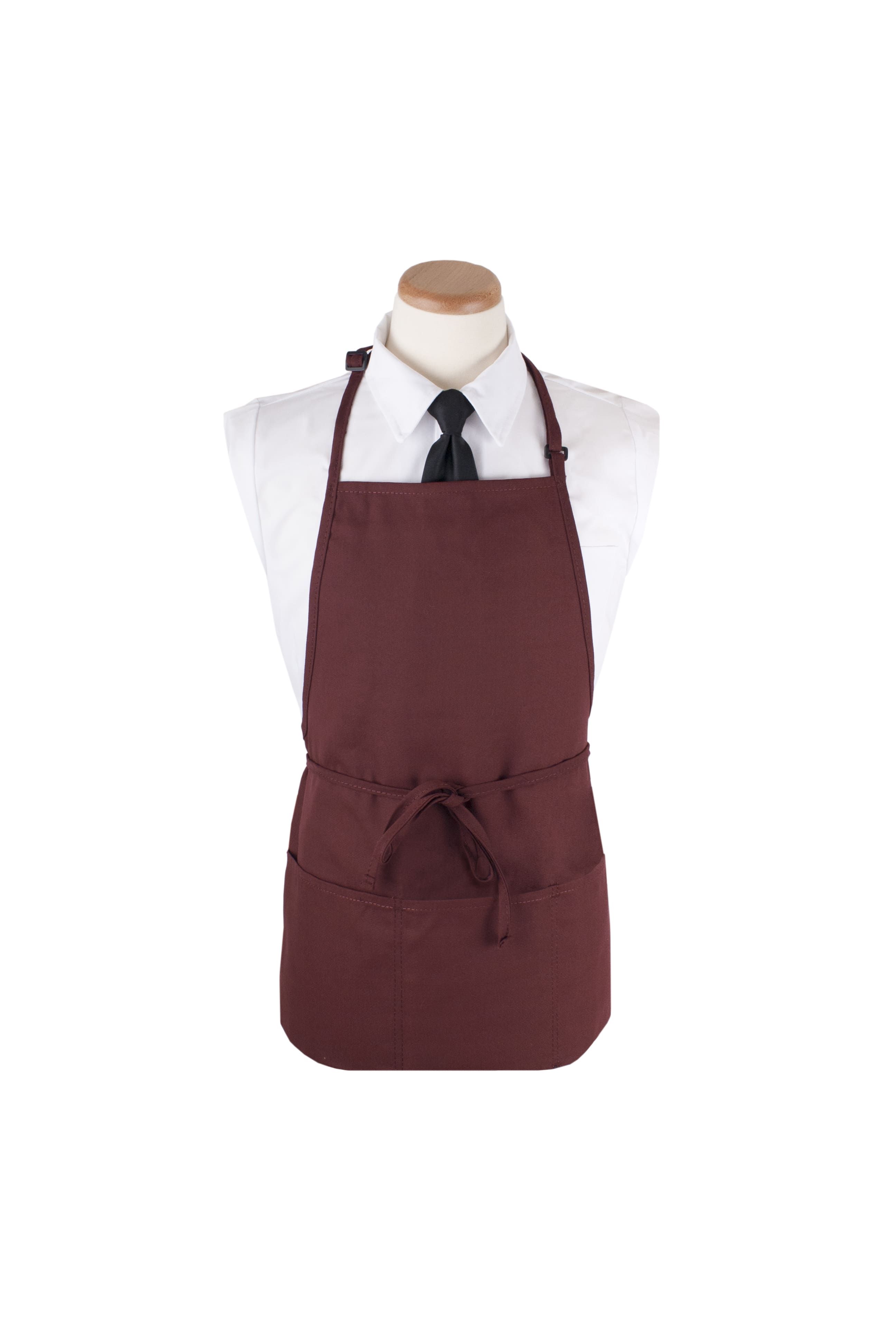 John Ritzenthaler Bib Apron, Chef Burgundy, 350 Ct Pocket -- 12 Per Case