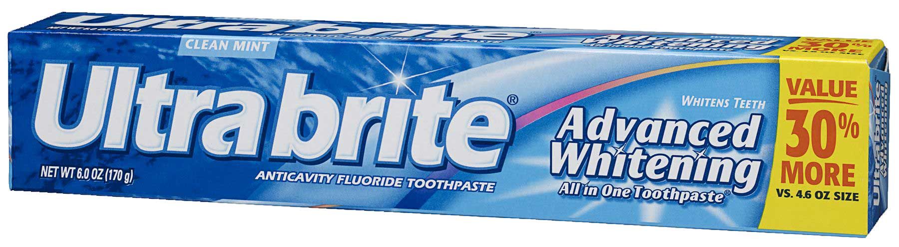Ultrabrite Advanced Whitening Toothpaste, 6 Ounce -- 24 Per Case