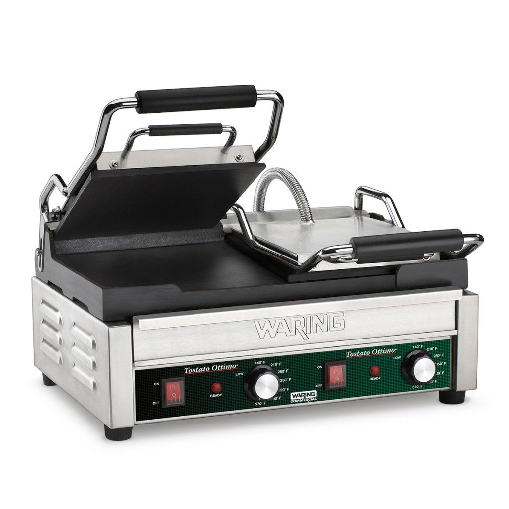 Waring Dual Flat Panini Sandwich Grill, 9.25 X 18.75 X 15.5 Inch