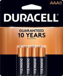 Duracell Coppertop AAA Alkaline Battery, 8 count per pack -- 40 per case.