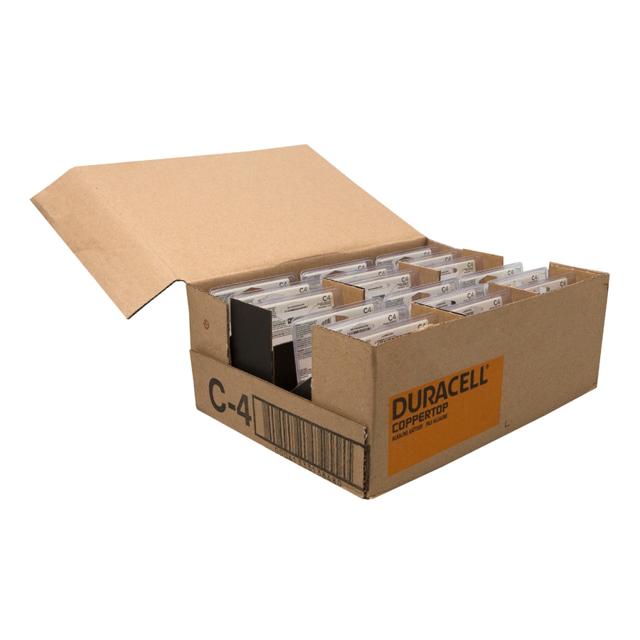 Duracell Coppertop Colored Alkaline Battery, 4 count per pack -- 18 per case.