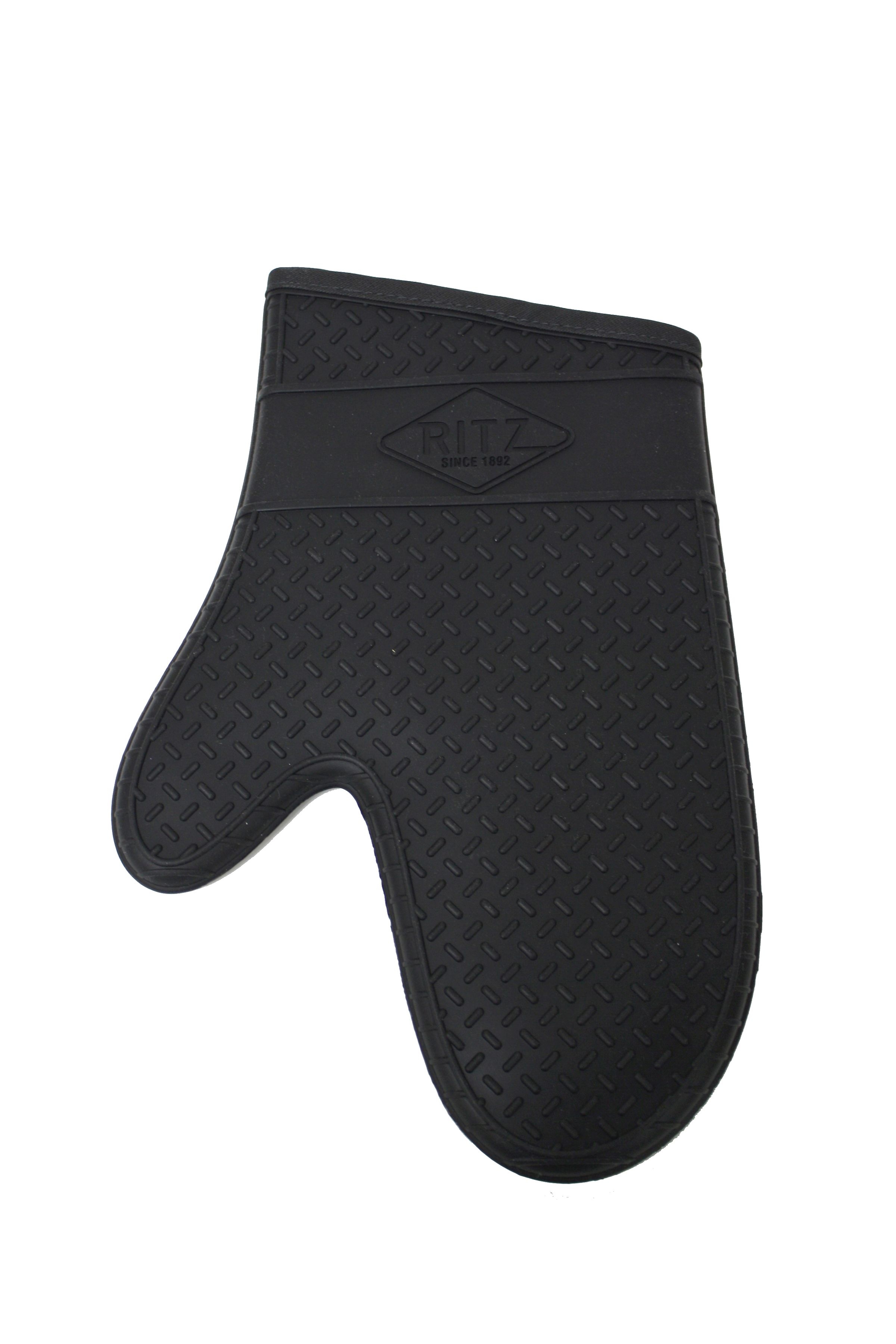 Ritz 685 Degree 100 Percent Silicone Original Black Oven Mitt, 13 inch.