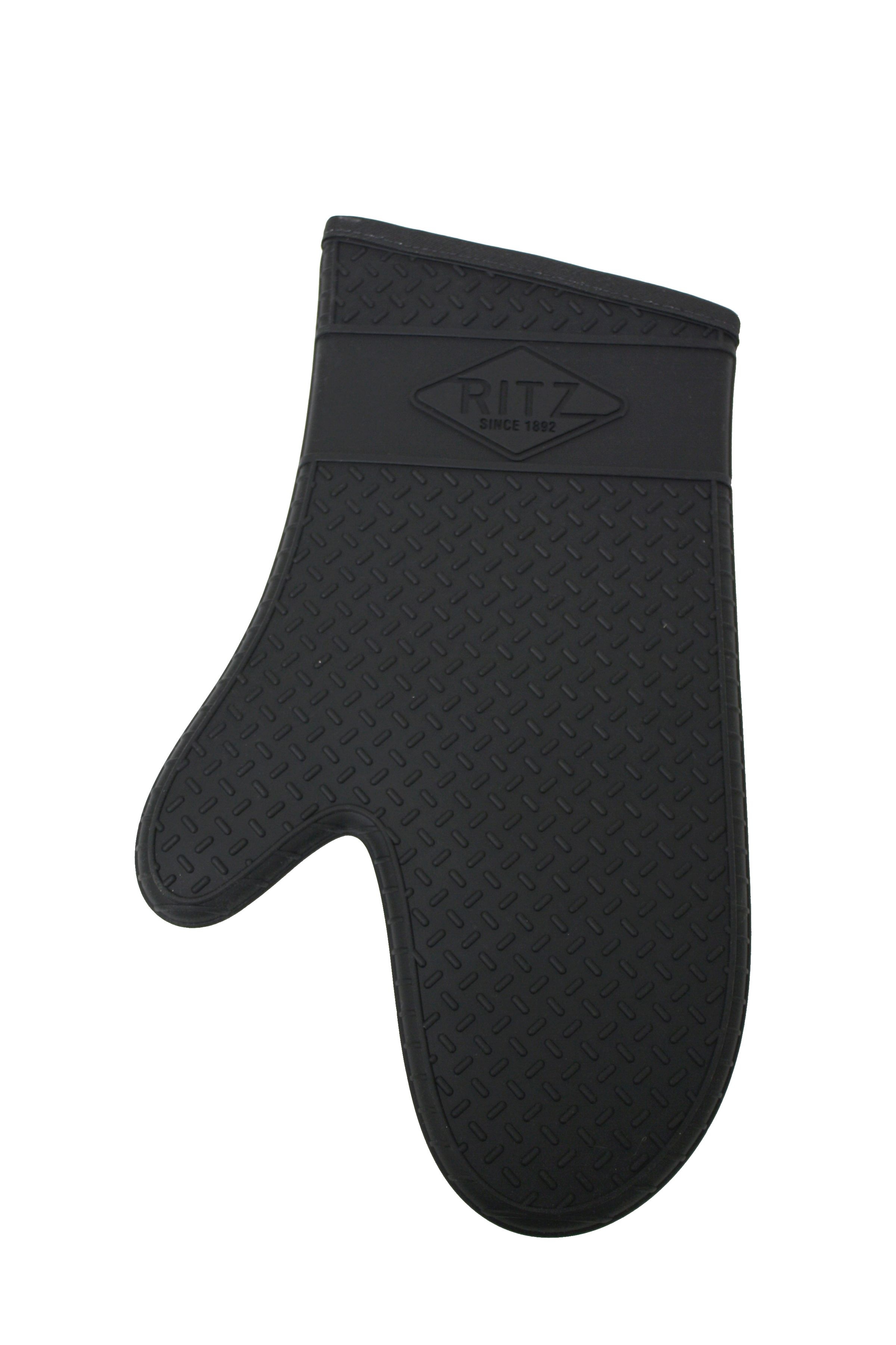 Ritz 685 Degree 100 Percent Silicone Original Black Oven Mitt, 15 inch.