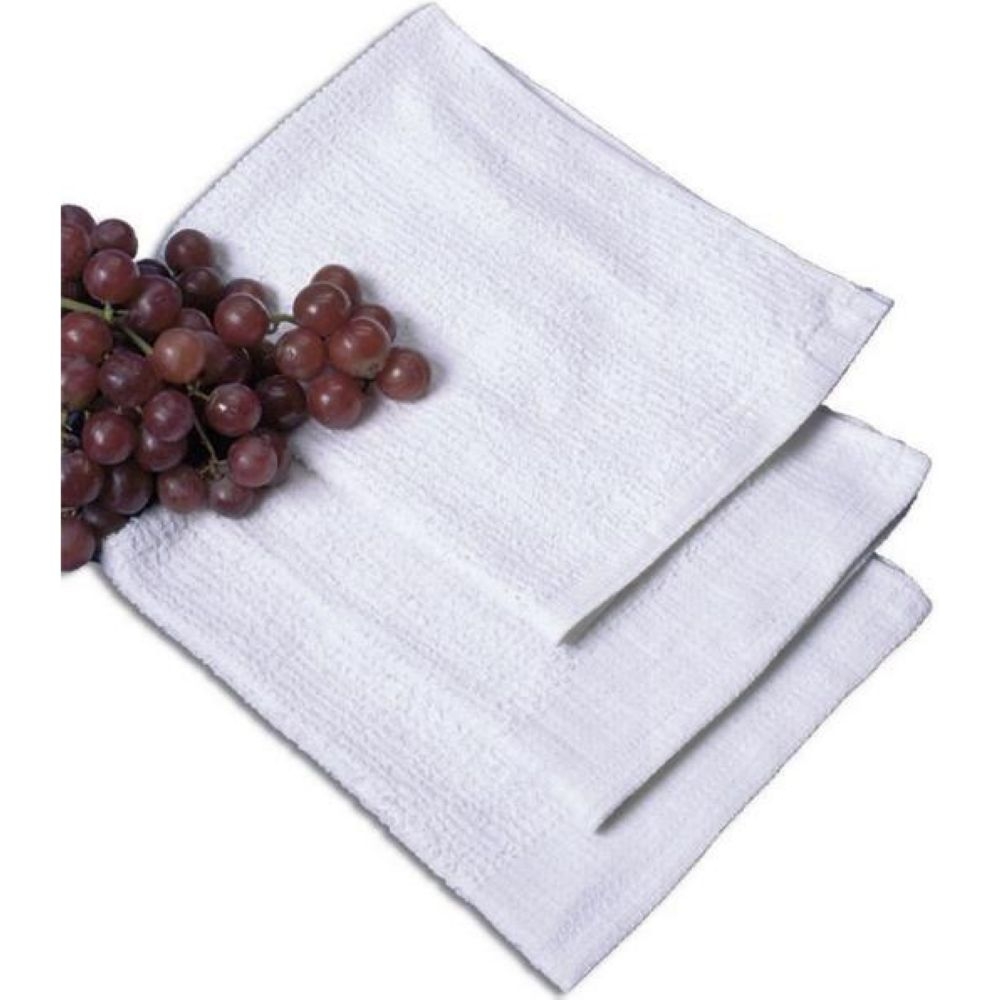 Ritz White Ribbed Terry Bar Mop Towel, 16 x 19 inch -- 12 per case.