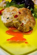 Miss Sallys 2 Ounce Raw Jumbo Lump 53 Percent Blue Crab Cake, 3 Pound -- 2 per case.