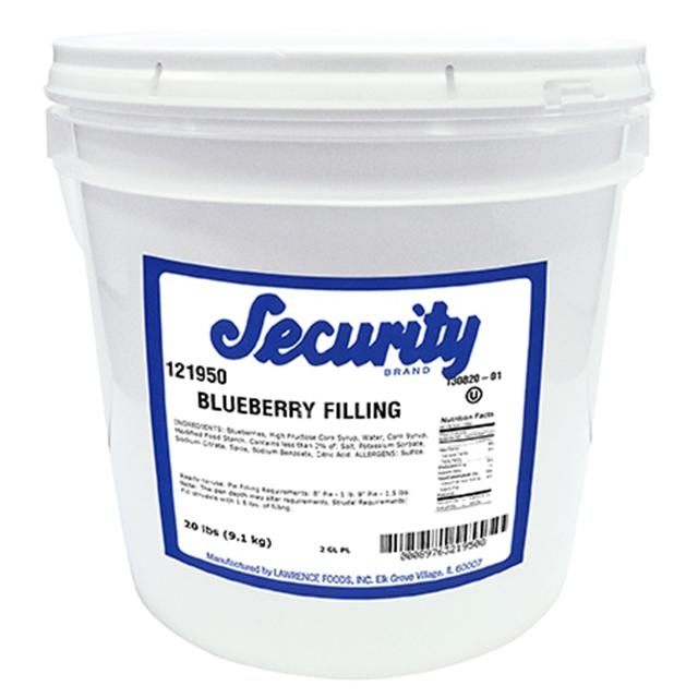 Lawrence Foods Security Blueberry Filling, 2 Gallon.