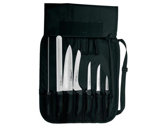 Dexter Russell SofGrip 7 Piece Cutlery Set with Black Handle.