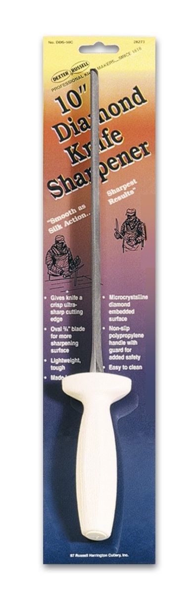 Dexter Russell Upland Carded Butcher Diamond Steel and Knife Sharpener, 10 inch.