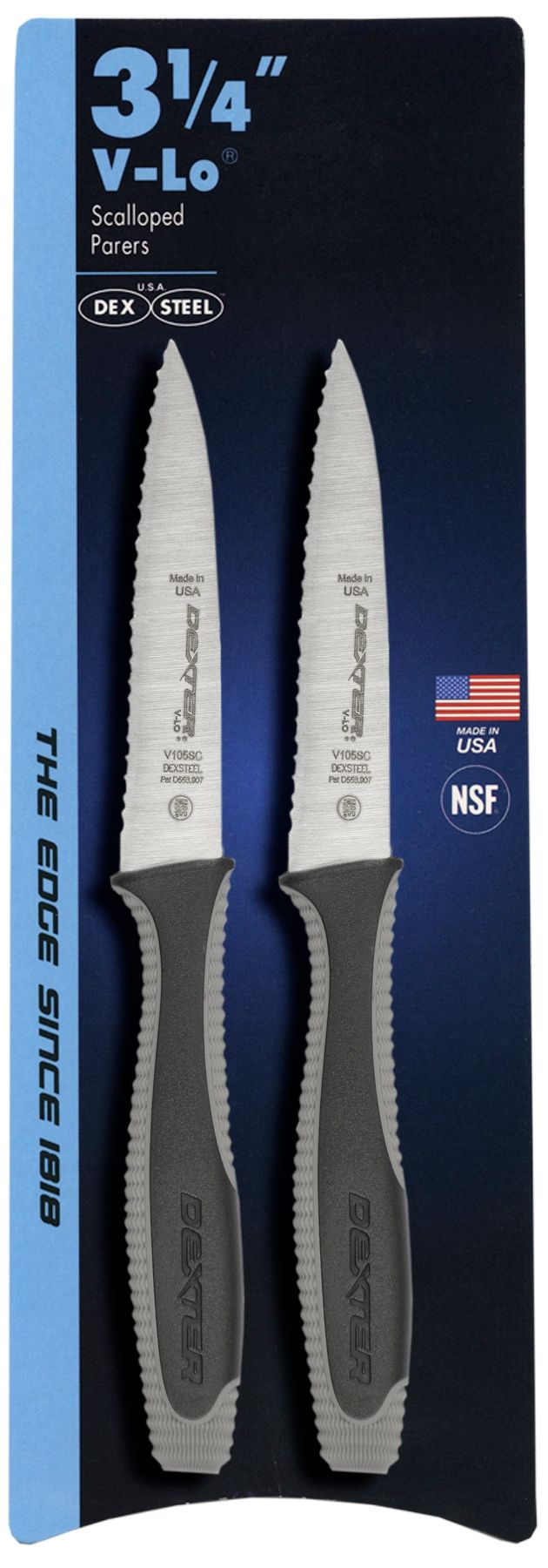 Dexter Russell V-lo Scalloped Paring Knife, 3.5 Inch
