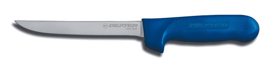Dexter Russell Sani Safe Narrow Boning Knife with Blue Handle, 6 inch -- 6 per case.