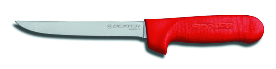Dexter Russell Sani Safe Narrow Boning Knife With Red Handle, 6 Inch -- 6 Per Case