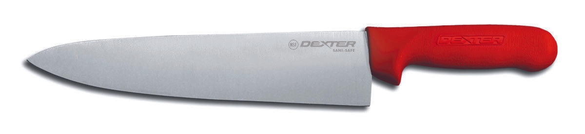 Dexter Russell Sani Safe Cooks Knife with Red Handle, 10 inch -- 6 per case.