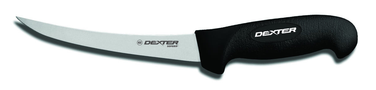 Dexter Russell Sofgrip Black Handle Narrow Curved Boning Knife, 6 Inch -- 6 Per Case