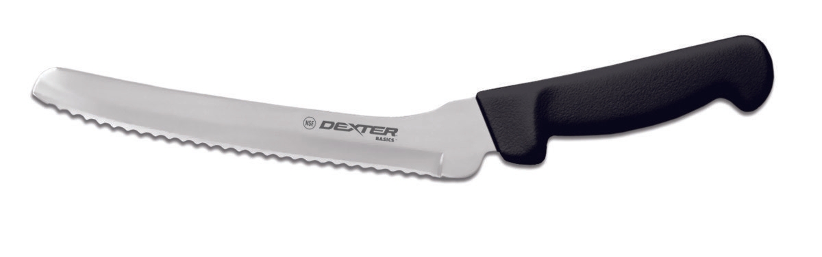 Dexter Russell Scalloped Offset Sandwich Knife with Black Handle -- 6 per case.