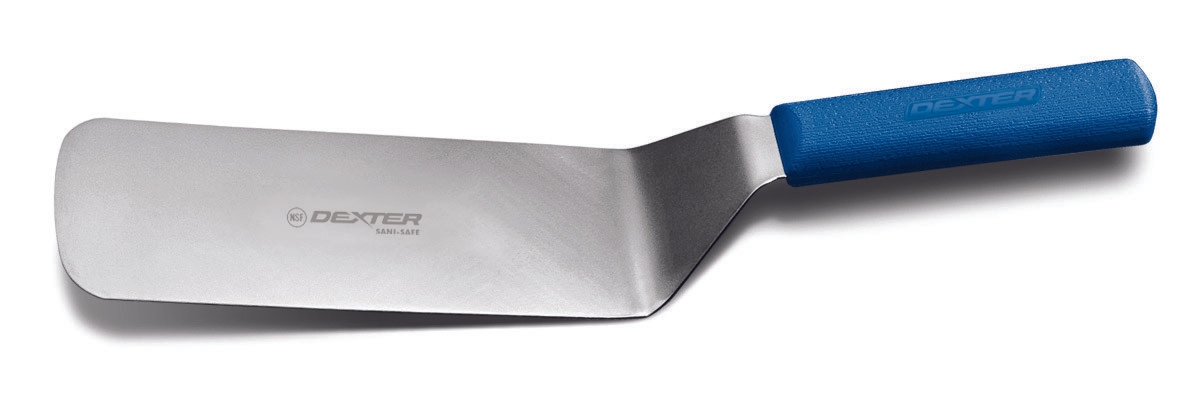 Dexter Russell Sani Safe Cake Turner with Blue Handle, 8 x 3 inch -- 6 per case.