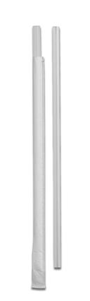 D and W Fine Pack Polypropylene White Translucent Jumbo Wrapped Straw, 8.5 inch -- 12000 per case.