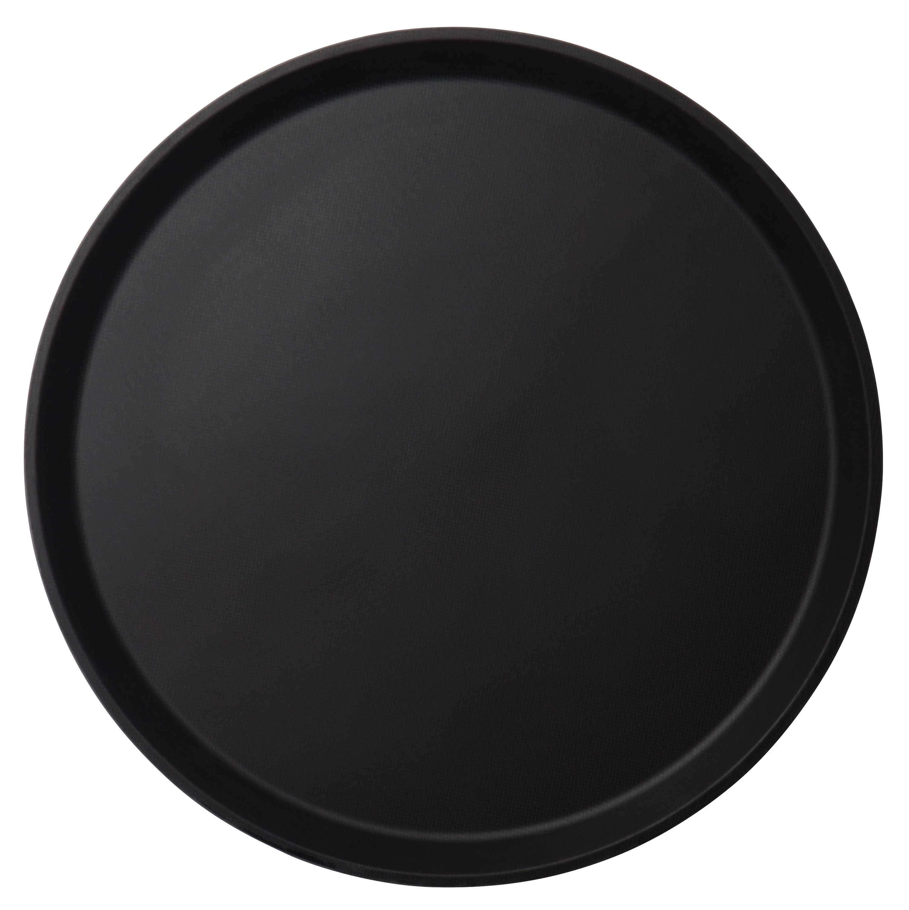 Cambro Round Plastic Serving Tray, Black, 14 inch -- 12 per case