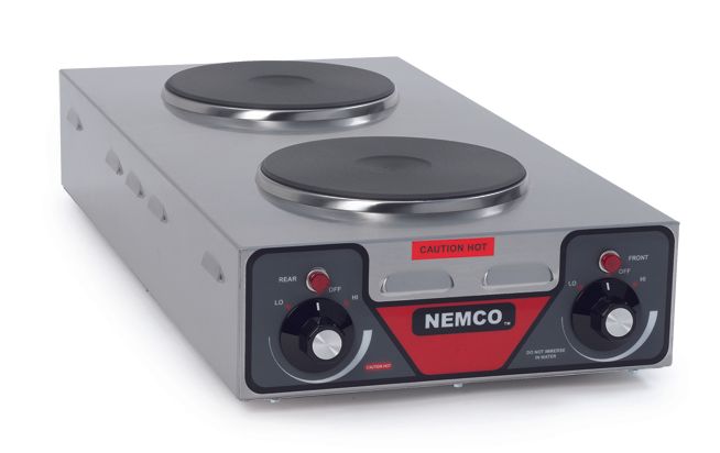 Nemco Food Equipment Vertical Double Burner Hot Plate, 24 X 12 X 4 1/2 Inch