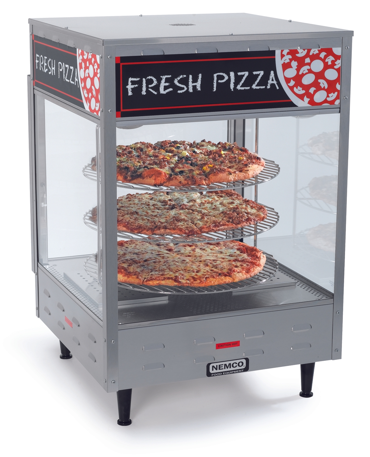 Pizza Merchandisers Rotating, 3-Tier Case with 18" Racks --1 each.