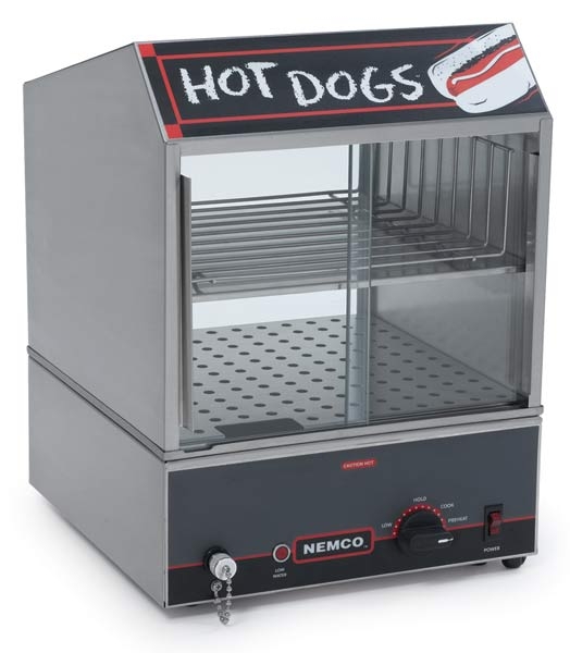 Nemco Food Equipment Hot Dog Steamer - 7 1/2 Quart, 13 1/2 x 15 x 18 inch.