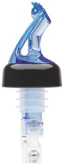 Bar Maid Blue with Black Collar Flip Top Premium Pour Measured Pourer, 1 Ounce -- 12 per case.