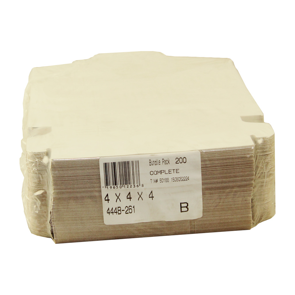 Boxit Lock Corner One Piece White Bakery Box, 4 x 4 x 4 inch -- 200 per case.