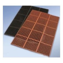 Cactus Vip Tuffdek Rubber Black Anti Fatigue and Anti Slip Mat, 3 x 3 feet.