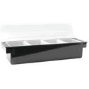 Tablecraft ABS Plastic Black Four Compartment Condiment Holder, 1 1/2 Pint