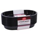 Tablecraft 10.625 inch High Density Polyethylene Black Chicago Oval Basket, 12 count -- 3 per case