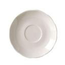 Vertex China California Scalloped Undecorated American White Sculptured Rim Saucer, 5 5/8 inch -- 36 per case.