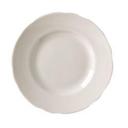 Vertex China California Scalloped Undecorated American White Wide Rim Plate, 9 5/8 inch -- 24 per case.