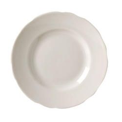 Vertex China California Scalloped Undecorated American White Wide Rim Plate, 10.3/4 inch -- 12 per case.