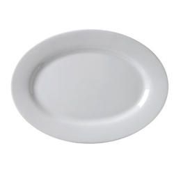 Vertex China Argyle Collection Undecorated Porcelain White Oval Platter, 11 1/2 inch -- 12 per case.