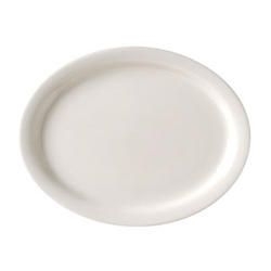 Vertex China Vista Collection Undecorated American White Narrow Rim Oval Platter, 9 1/2 inch -- 24 per case.