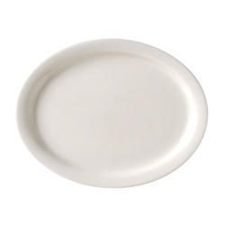 Vista Collection Undecorated American White Narrow Rim Oval Platter, 9 1/2 Inch -- 24 Per Case