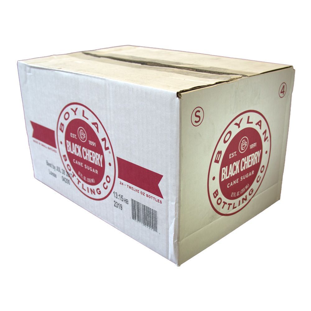 Boylan Bottling Co Black Cherry Soda, 12 Ounce -- 24 Per Case