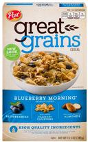 Post Great Grains Blueberry Morning Cereal, 13.5 Ounce -- 12 per case.
