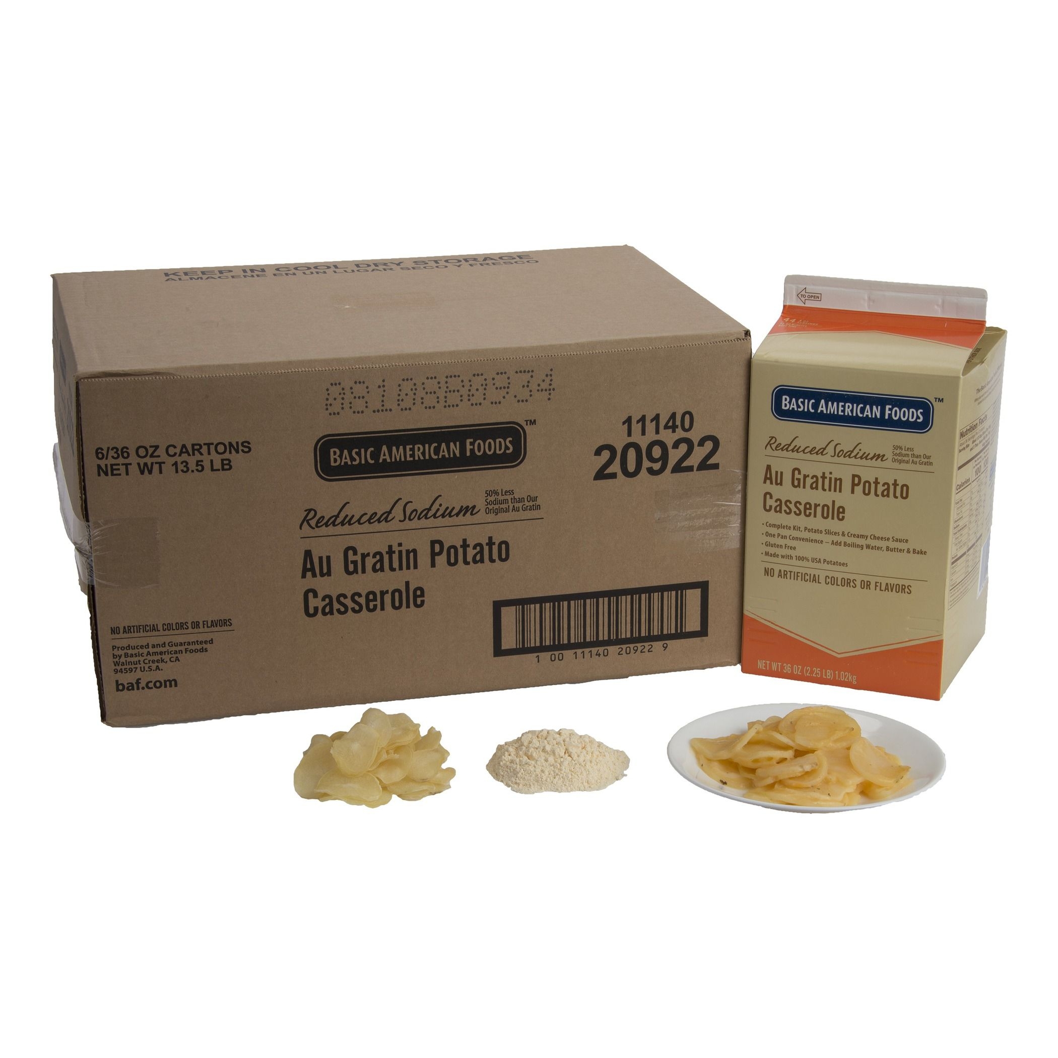 Basic American Foods Reduced Sodium Au Gratin Potato Casserole 6 Case 2., 25 Pound -- 1 Case