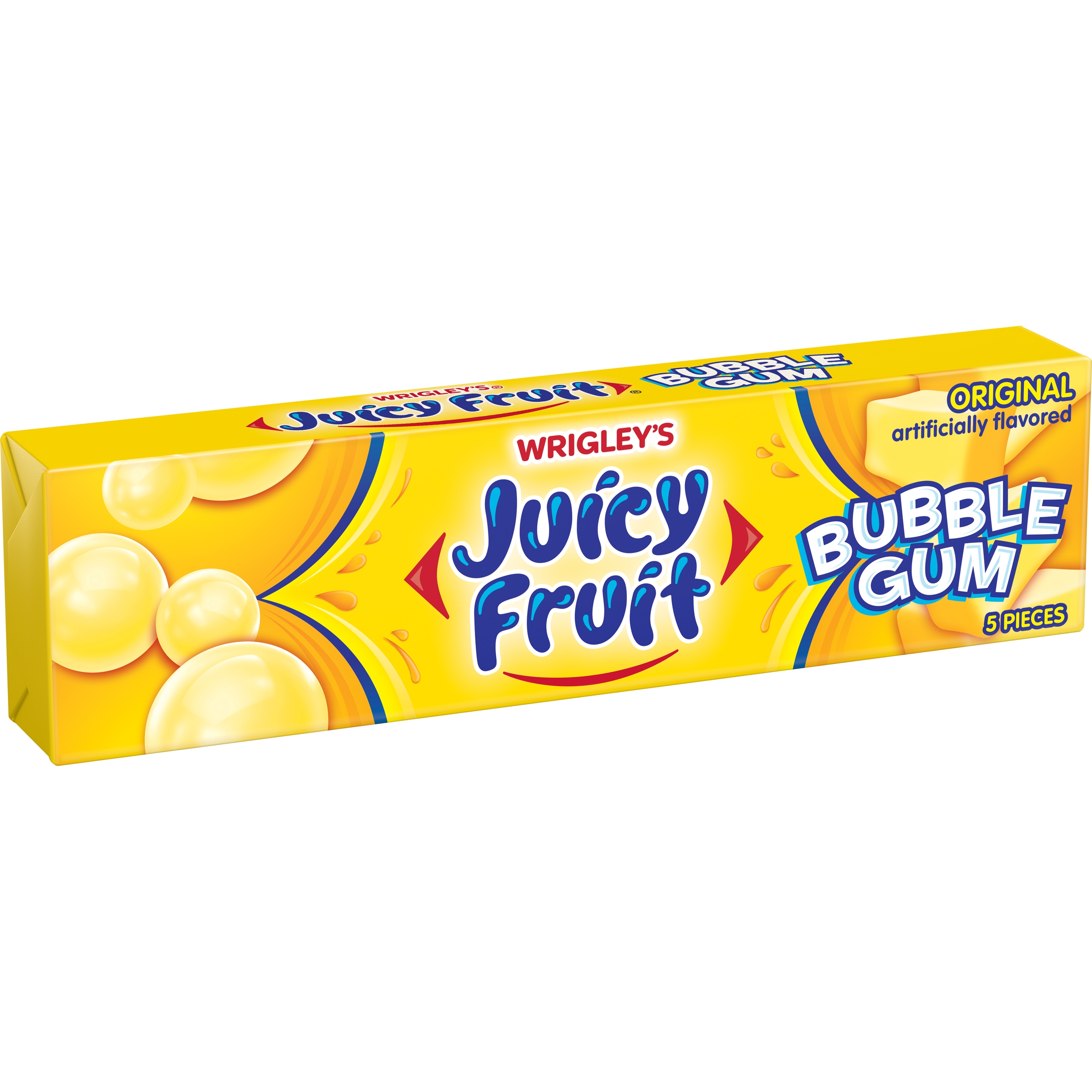 Juicy Fruit Original Bubble Gum - 5 per pack -- 144 packs per case.