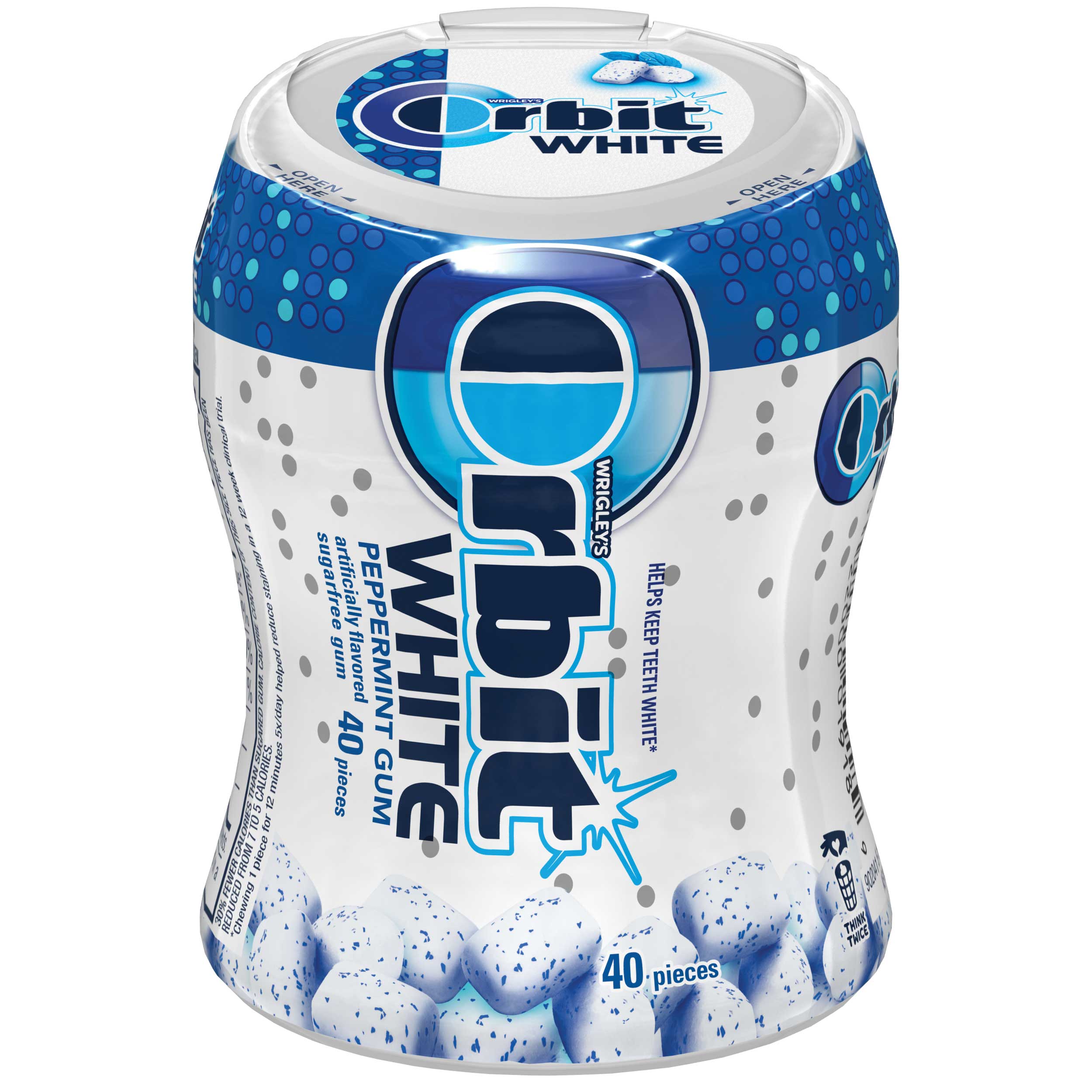 Orbit White Peppermint Soft Chew Gum, 40 count per pack -- 16 per case.