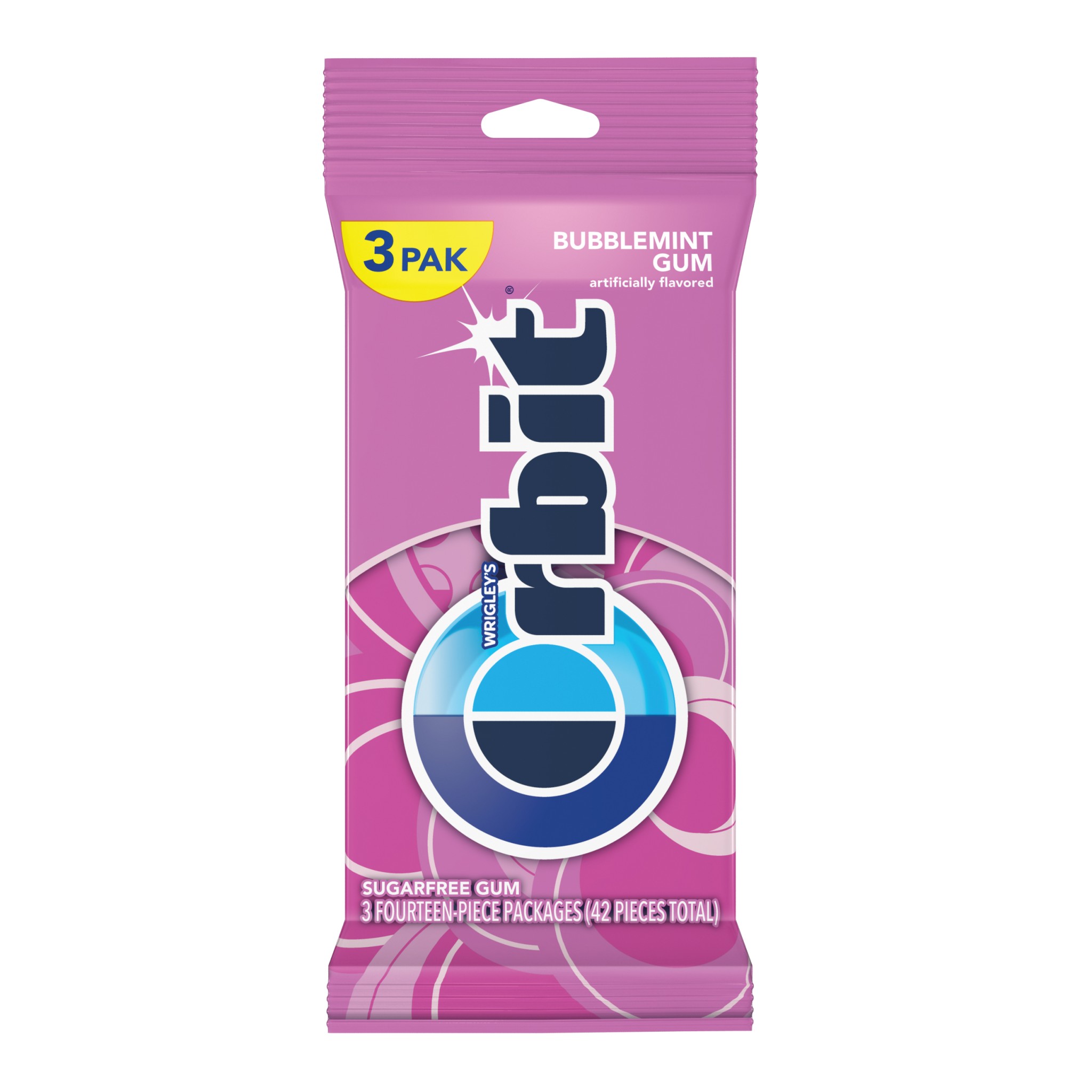 Wrigley Bubblemint Orbit Bubble Gum -- 9 per case.